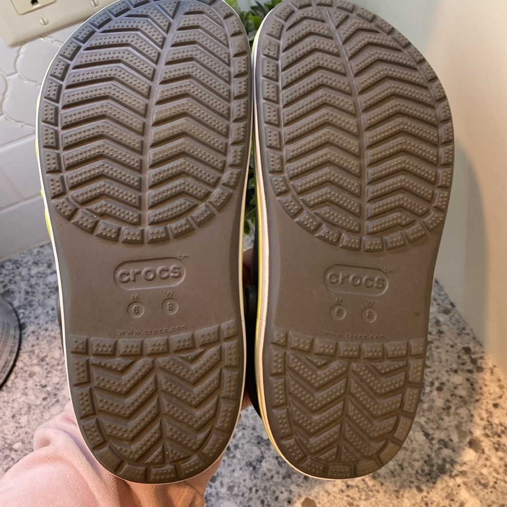 CROCS Gray and Lime Green Classic Clog - Picture 5 of 8